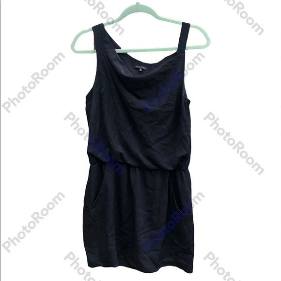 THEORY JAYLYN ROVE BLACK DRAPE MINI DRESS - Picture 2 of 5